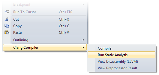 clang vsx right click menu